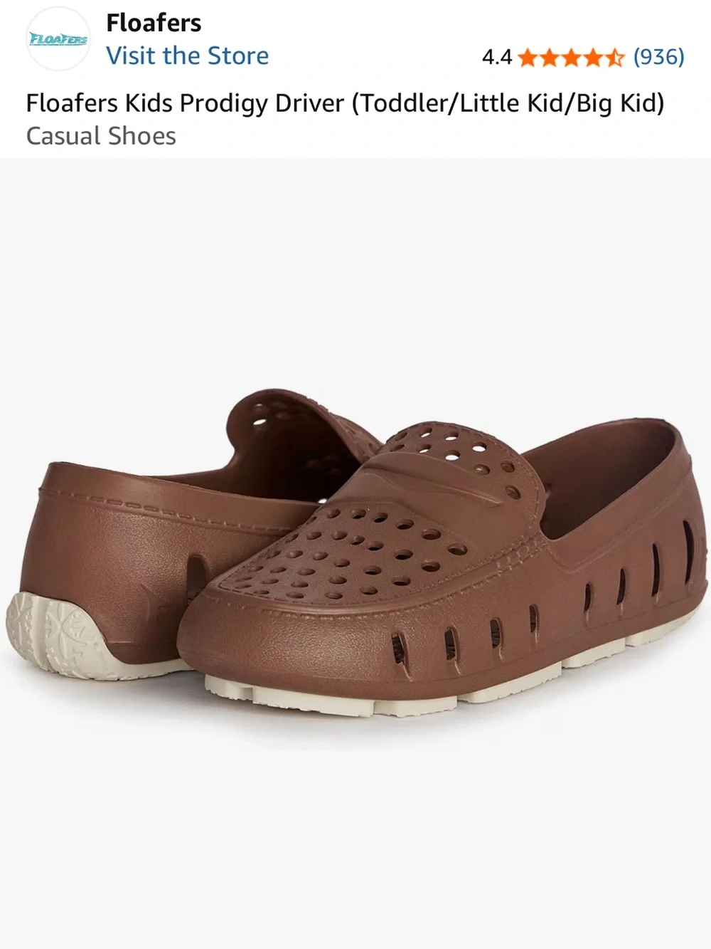 Floafers Kids Brown Prodigy Driver Slip-On Shoes